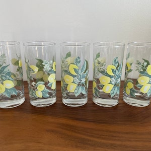Vintage 16 Ounce Lemon Water Glasses