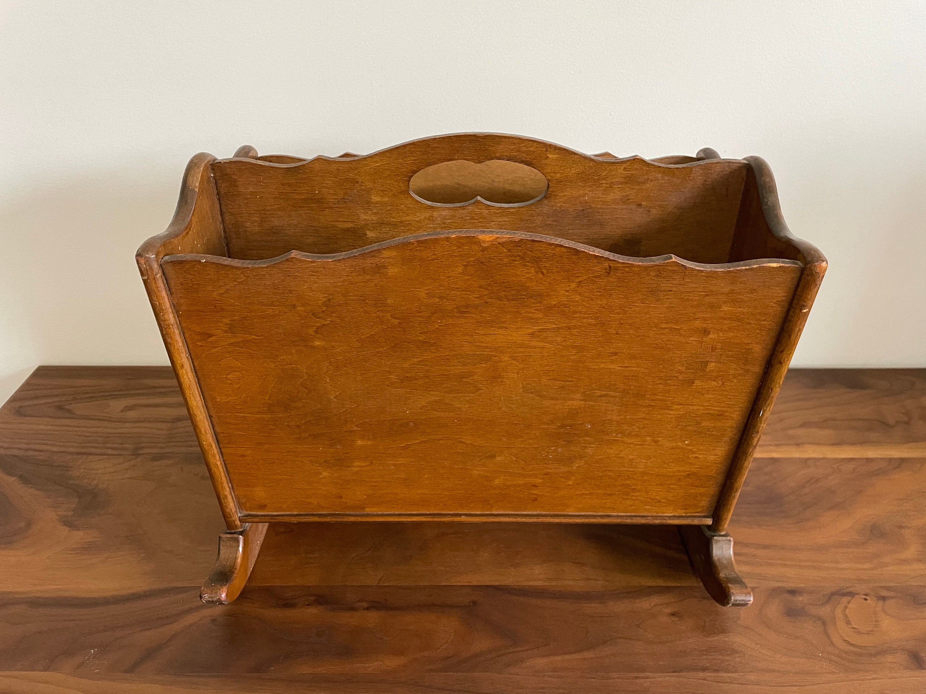 Vintage Wooden Rocking Magazine Rack - Etsy
