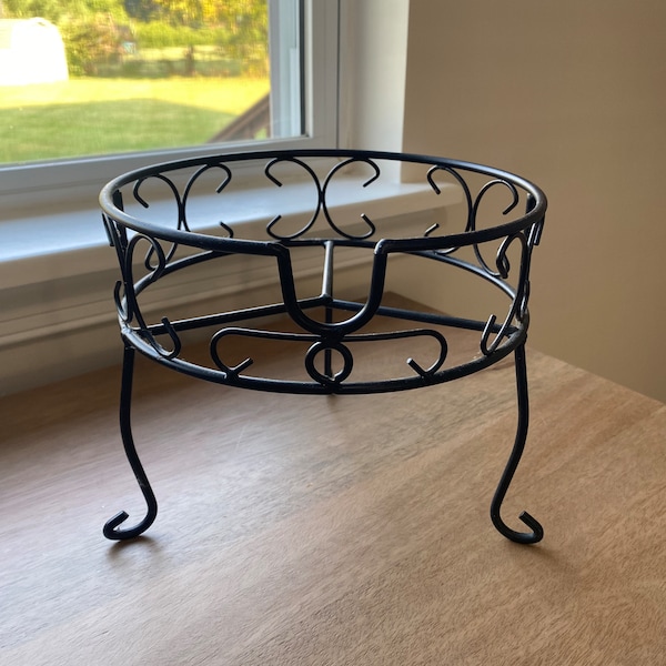 Vintage Black Metal Plant Stand