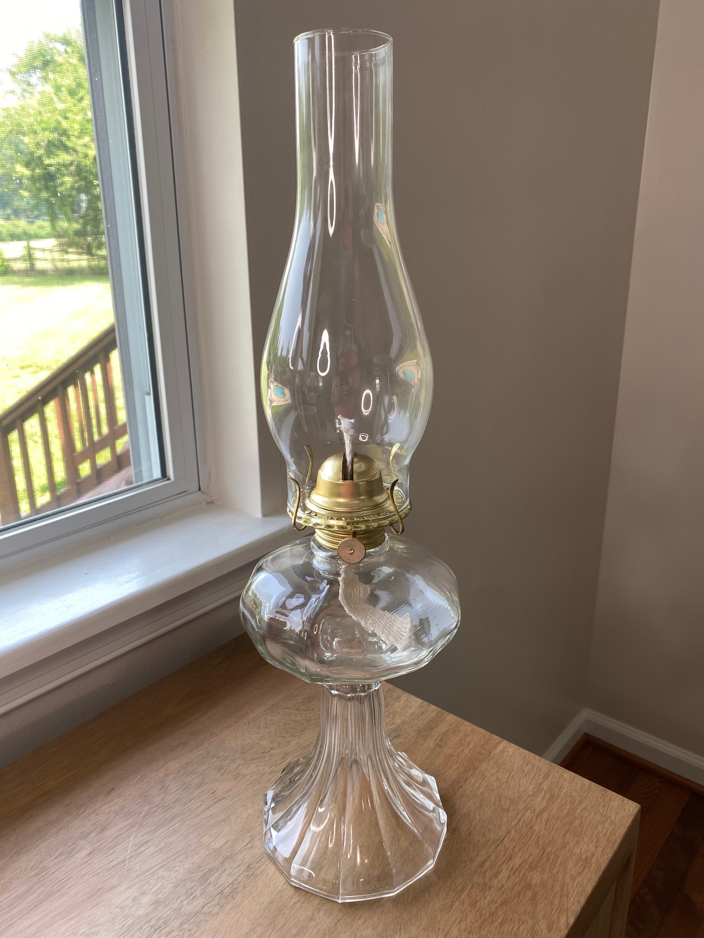 SWATOM Oil Lamp for Indoor Use Vintage Glass Oil lamp Hurricane Clear  Kerosene Oil Lantern for Living Room Bedroom