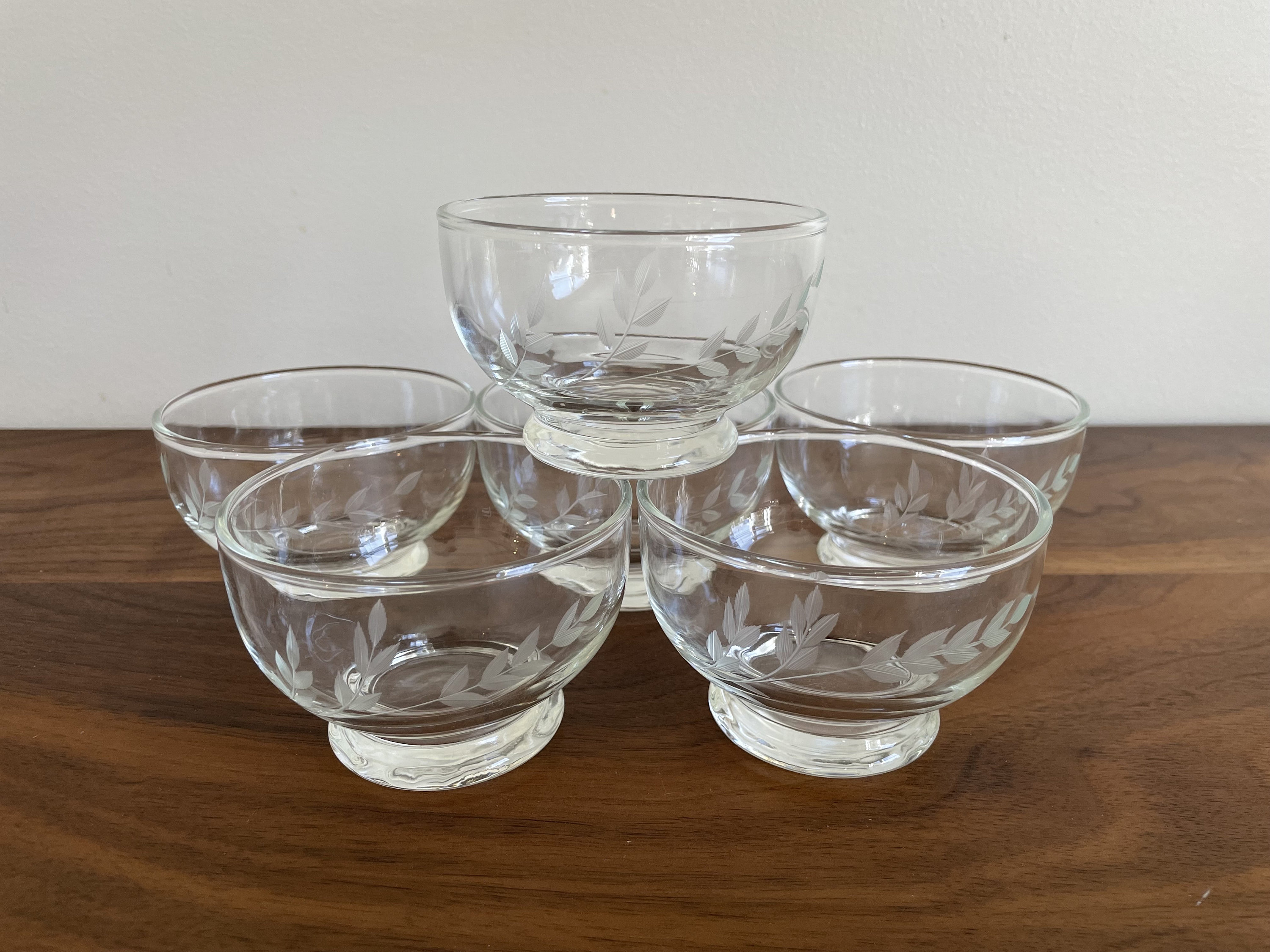 Small Clear Glass Dessert Bowls Etsy