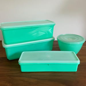 Vintage Tupperware Storage Jadeite Green Tupperware Container Set