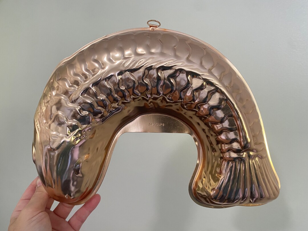 Vintage 1960s Copper Fish Jello Mold Etsy