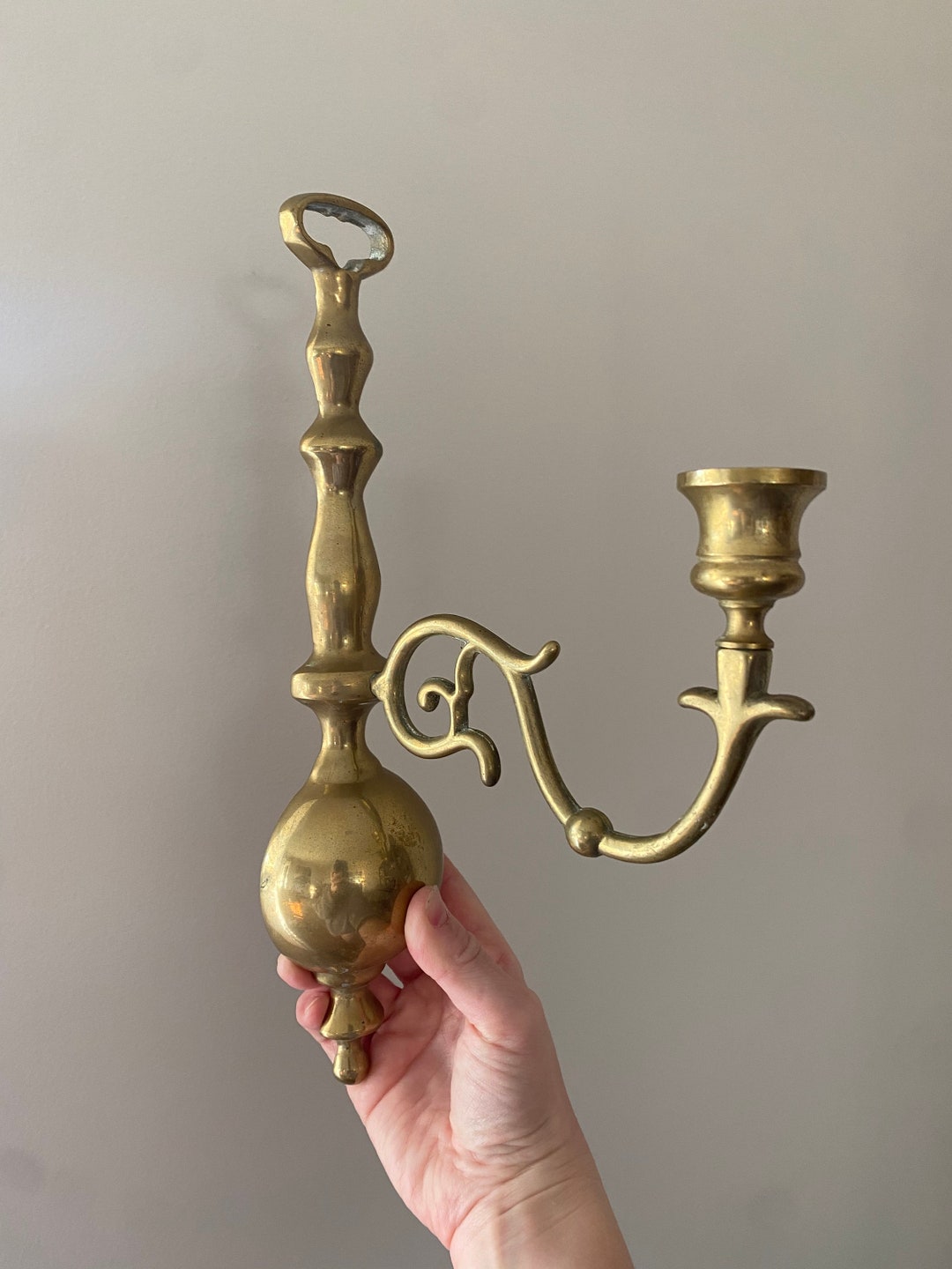 Pair of Vintage Brass Wall Sconces Etsy