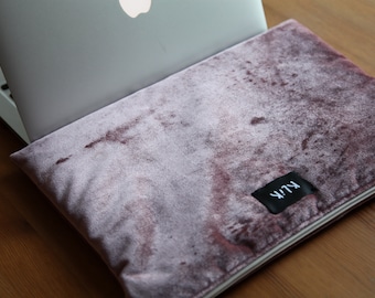 Padded pink velvet laptop case, gold 13 inch, 14 inch, 15 inch laptop sleeve, %100 handmade, protective laptop cover