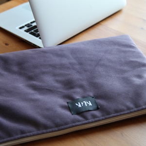 Padded purple velvet laptop case, 13 inch, 14 inch, 15 inch laptop sleeve, %100 handmade, protective laptop cover