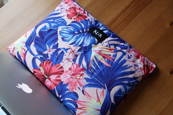Blue and Pink Floral Laptop Case Padded 13 Inch 14 Inch 15 Inch Protective Laptop Sleeve 100 Handmade Laptop Cover Etsy