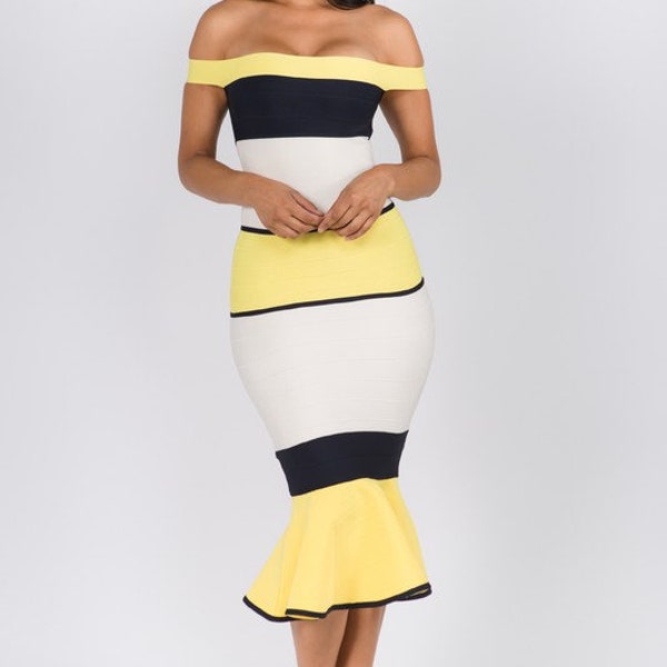 Yellow Color Block Etsy