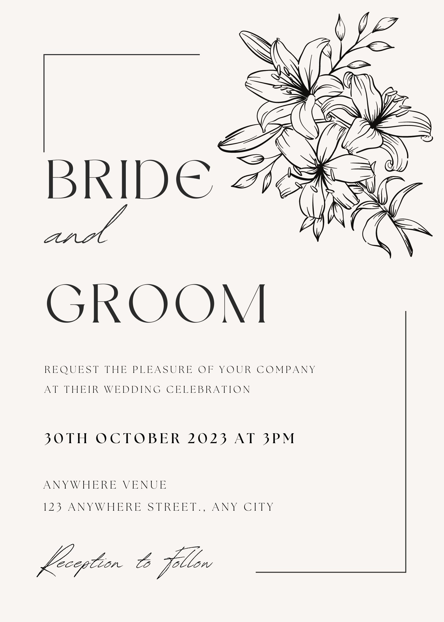 Custom 5x7 Wedding Invitation Template Etsy