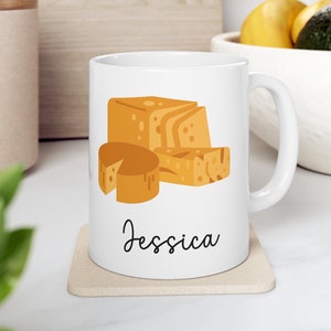 Personalisierte Käsetasse | Käse-Liebhaber-Geschenk | Ich liebe Käse| Cheddar-Käse-Becher | Fächer Käse Weihnachtsgeschenk