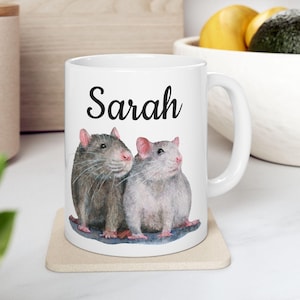 Personalized Rat Coffee Mug (11 oz) Rat Mom Gift Pet Rat Mug Rat Owner Gift