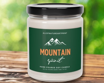 Mountain Spirit Candle | Cabin Home Decor | Gift for Hikers | Mountain Lovers Candle | Gift for him
