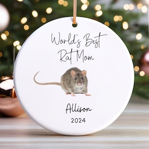 Personalized Rat Ceramic Ornament: Rat Mom Gift
