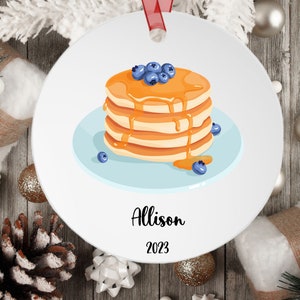 Personalisierte Pfannkuchen Metallverzierung Geschenk für Pfannkuchenliebhaber Weihnachtsbaumdekoration Weihnachtsgeschenk Benutzerdefinierte Ornament