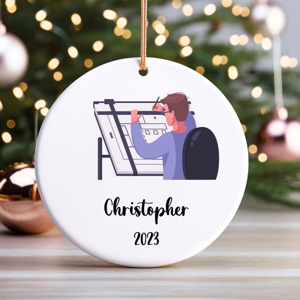 Personalized  Architect Ceramic Ornament Christmas Tree Decoration Architect Student Gift Keepsake Ornament