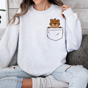Otter Pocket Sweatshirt | Otter Mom Gift| Otter Sea Shirt | Animal Lover Gift