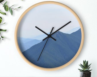 Mountain Wall clock,Mountain Wall Art,Forest Clock,Vintage Clock