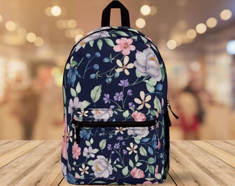 Floral Backpack, Vintage Sports Backpack - Travel Rucksack for Adventurers