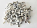 LOT SET 10,20,30,50,100 St Saint Benedict Crucifix Cross Silver Tone Rosary Pendant 1.5 inc product logo