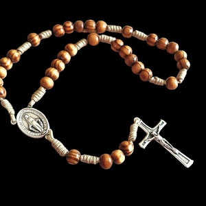 Rosary Chaplet of Conversion, handmade chaplet, wood beads, catholic gift,  miraculous Virgin Mary medal