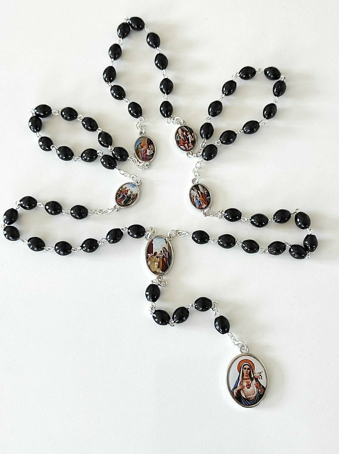 Rosario Misterios Madera Luminosa Rosario Misterio 22,8" - Etsy España