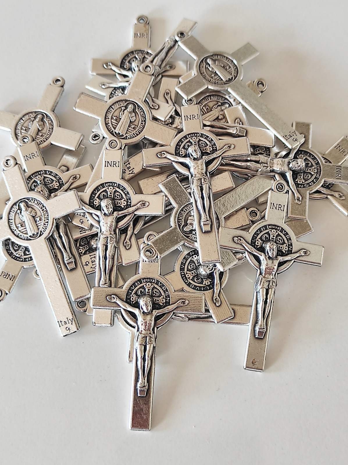 CUPENDA St. Benedikt Medaille Halskette 925 Silber - Holzkreuz Anhänger Für Damen & Herren