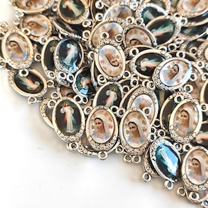 Venta al por mayor de santos centro mayorista rosario 10, 20, 50, 100 uds medallas católicas Rosario Parte Nuestra Señora Virgen María Jesús