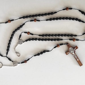Franciscan Crown Rosary Decade  cross Olive Wood Beads  Habit BELT HABIT ROSARY