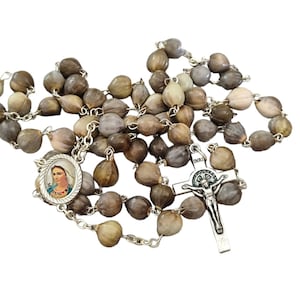 Rosario di San Benedetto Lacrime di Giobbe Perline Rosario Perline naturali Fatto a mano 5 decadi + Santino regalo