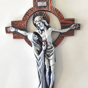 Sorrowful Mother Passion Crucifix Wall Hanging cross Christian crucifix Jesus Our Lady Plaque Cross Jesus Christ Religious 9,8&quot;