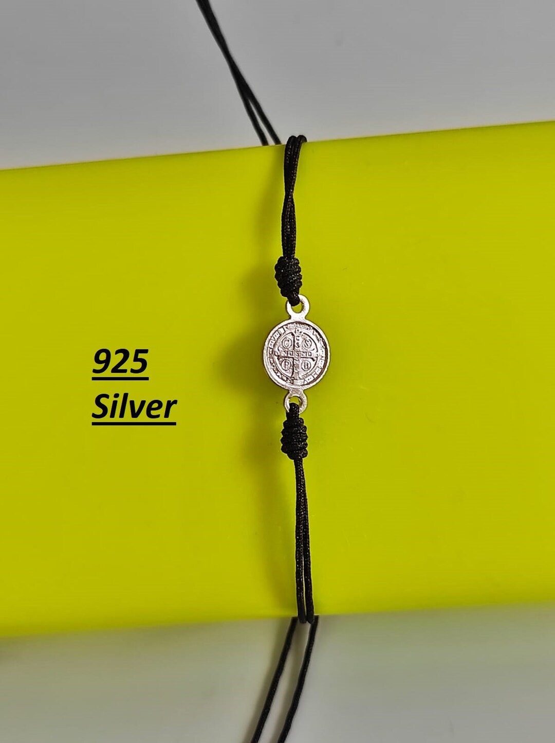 St Benedict Bracelet 925 Sterling Silver Medal Bracelet Catholic Silver