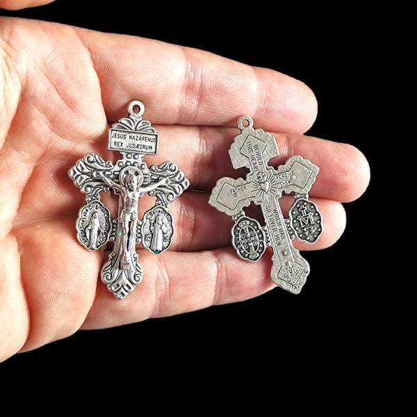 Vente en gros Pardon crucifix croix boîte 5, 10, 20 pcs croix catholique 2,16 pouces