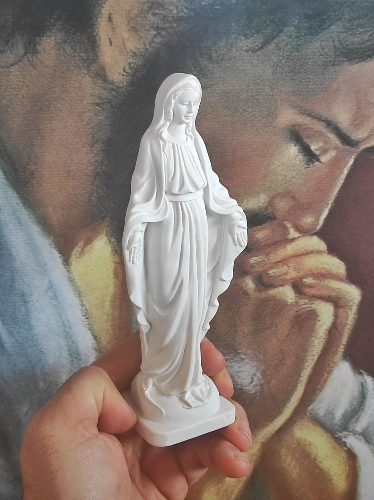 Our Lady of Grace Statue Handmade Marble Powder Virgin Mary Figure ...