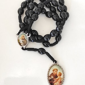 St. Antonius Rosenkranz Holzperlen St. Antonius Rosenkranz Heiliger der verlorenen Dinge