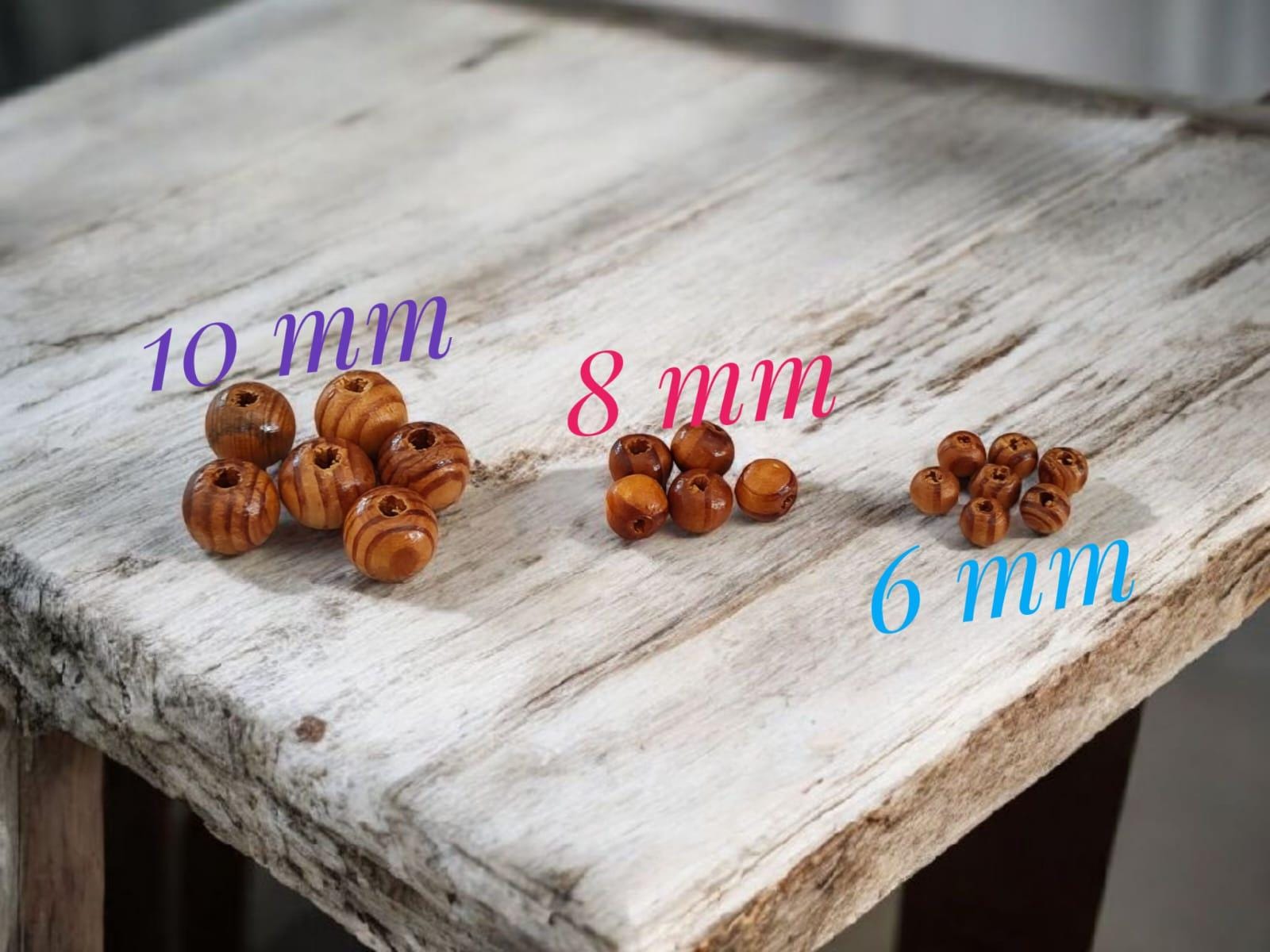 Perles En Bois D'Olivier 6mm - Rondes - Pour Chapelets, Colliers, Création - Lot