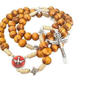 Rosenkranz-Medaillen des Heiligen Geistes Dreifaltigkeits-Kreuz-Rosenkranz, katholische Chaplet, hölzerne Gebetskette Rosenkranz der Heiligen Geist-Medaille