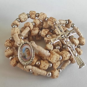 Rosario de piedra de Medjugorje, coronilla de la colina de las apariciones, Medjugorje, hecho a mano + tarjeta de regalo sagrada