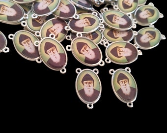 Wholesale Saint  St. Charbel  center rosary 5, 10, 20, 50  pcs catholic medals Rosary Part Saint Charbel Makhluf