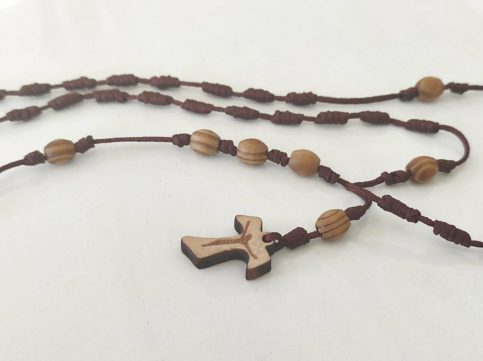 Collana rosario con catene, cuore e croce