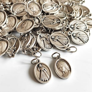 Medallas de Nuestra Señora Medallas de la Virgen María Medallas de la Divina Misericordia Jesús i Trust, lote a granel Medallas de Jesús Misericordioso 10,20, 50 piezas