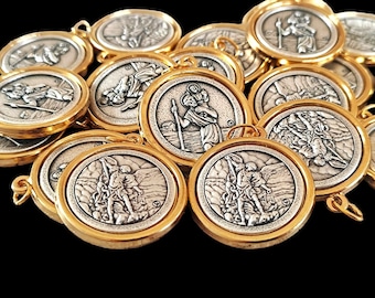 Wholesale St Michael medals, lot bulk medals 2 -5 - 10 -15 - 20 pcs