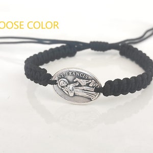 St Francis of Assisi Bracelet Catholic Saint Medal Men Women Religious Jewelry