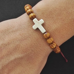 Christian Bracelet Rosary Cross Religious Adjustable Christian Religious Jewelry, Catholic Jewelry Gift for Women and Men