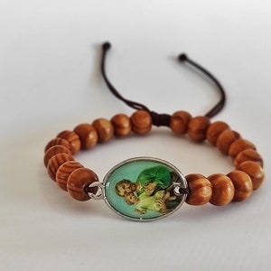 St Joseph bracelet, Patron Saint jewelry, Catholic Saint Joseph Virgin Mary Bracelet Religious Our Lady Medjugorje Gift for Men Women