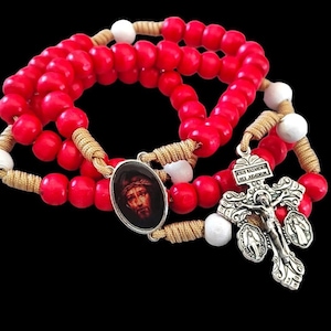 Chapelet du Sang du Christ Précieux Chapelet Pardon Croix crucifix Médailles faites main Sainte-Face Benoît
