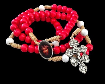 Precious Blood of Christ Chaplet Rosary Pardon cross crucifix  Handmade Holy Face Benedict medals