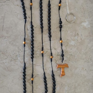 Franciscan Rosary 7 Decade cross Olive Wood Beads Habit BELT HABIT ROSARY