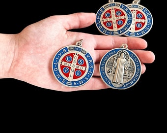 St Benedict medal, xl medal, San Benito, Saint Benedict medal, Christian medal