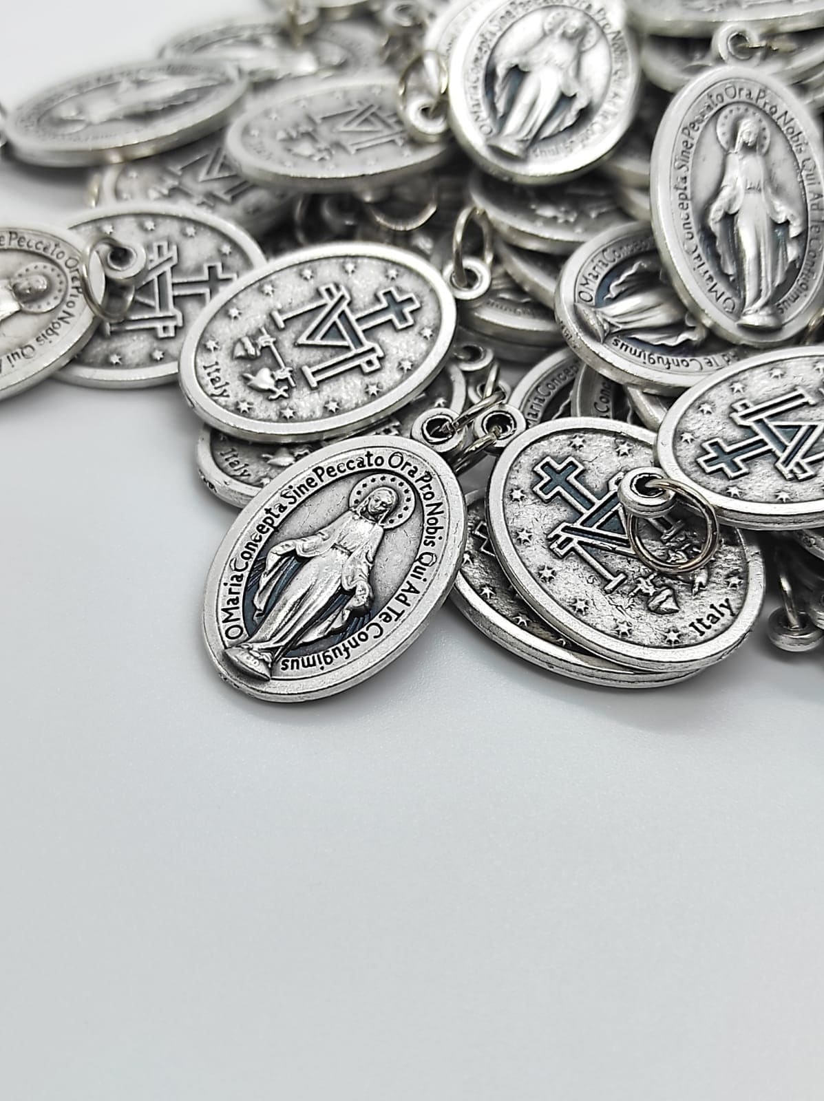 Lot Bulk 15/25/50/100 Pcs Silver Tone Our Lady Miraculous Medals Pendants Charms-Blessed