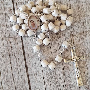 Rosario in pietra della Vergine Maria Medjugorje, rosario cattolico fatto a mano Ston Roks, carta regalo sacra